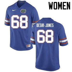 Women's Florida Gators #68 Richerd Desir-Jones NCAA Nike Blue Authentic Stitched College Football Jersey FNZ6362AS